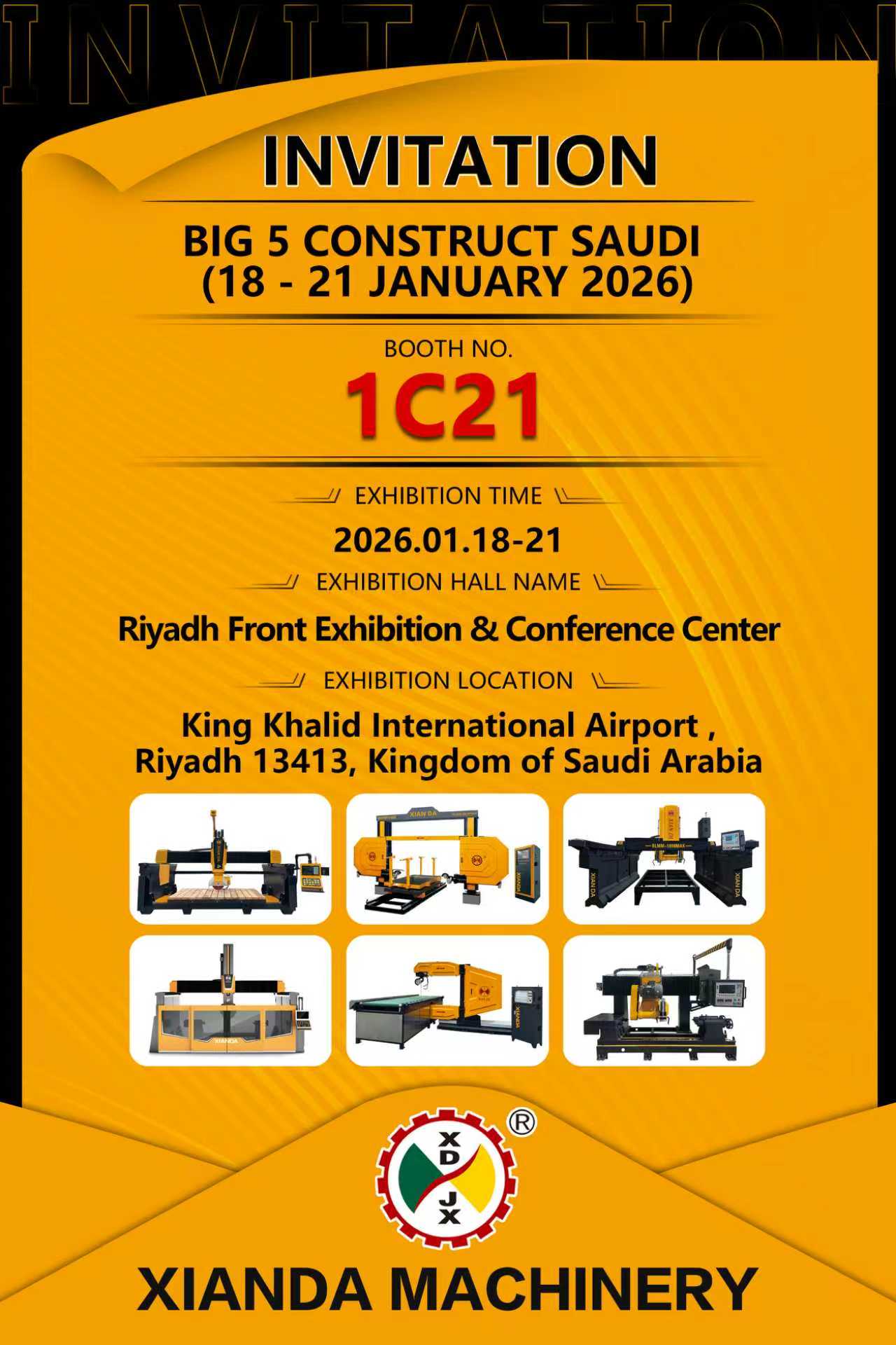 XIANDA MACHINERY kutsuu sinut todistamaan uusimpia innovaatioita BIG 5 CONSTRUCT SAUDI 2026 -tapahtumassa